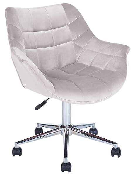 Kancelárska stolička sivá zamatová s bočnými opierkami nastaviteľná výška
