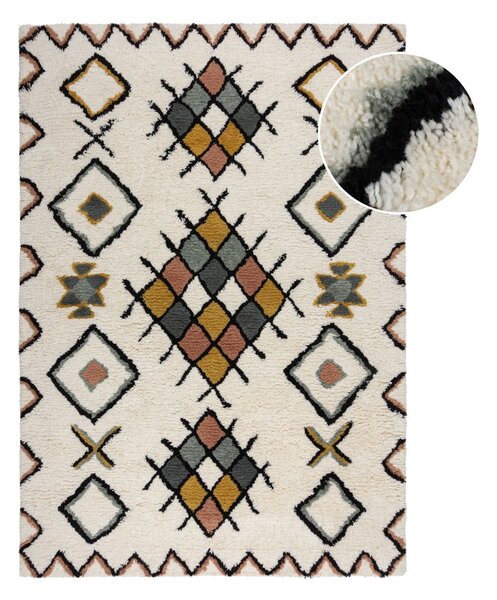 Krémový ručne tkaný vlnený koberec 120x170 cm Moroccan Midar – Flair Rugs