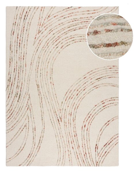 Oranžový/krémovobiely vlnený koberec 120x170 cm Abstract Swirl – Flair Rugs