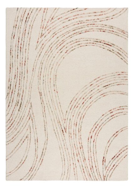 Oranžový/krémovobiely vlnený koberec 120x170 cm Abstract Swirl – Flair Rugs