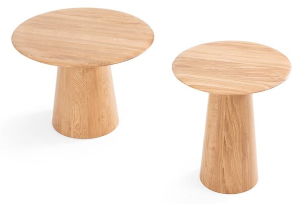 Okrúhly odkladací stolík z dubového dreva ø 40 cm Mushroom – Gazzda