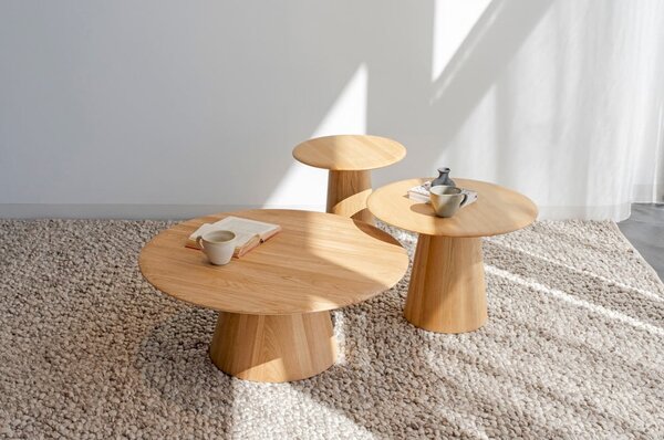 Okrúhly odkladací stolík z dubového dreva ø 40 cm Mushroom – Gazzda