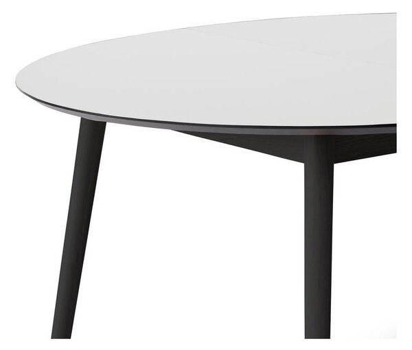 Okrúhly rozkladací jedálenský stôl s bielou doskou a prídavnou doskou ø 135 cm Meza – Hammel Furniture