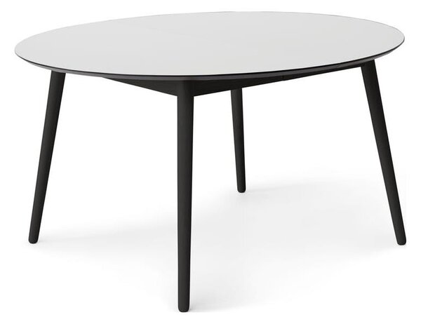 Okrúhly rozkladací jedálenský stôl s bielou doskou a prídavnou doskou ø 135 cm Meza – Hammel Furniture