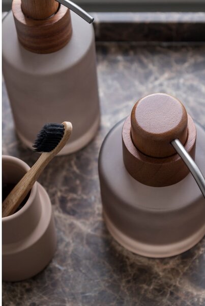 Hnedý sklenený dávkovač mydla 280 ml Modest – Mette Ditmer Denmark