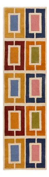 Ručne tkaný vlnený behúň 60x230 cm Retro Blocks – Flair Rugs