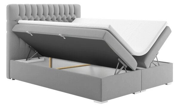 KONDELA Posteľ boxspring, svetlosivá, 160x200, FONDA