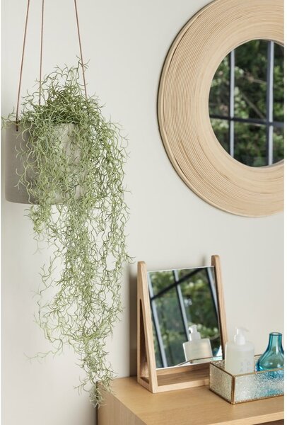 Nástenné zrkadlo s bambusovým rámom ø 60 cm Blush – Hübsch