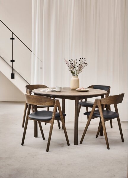 Hnedý okrúhly rozkladací jedálenský stôl z dubového dreva ø 120 cm Noor – Hammel Furniture