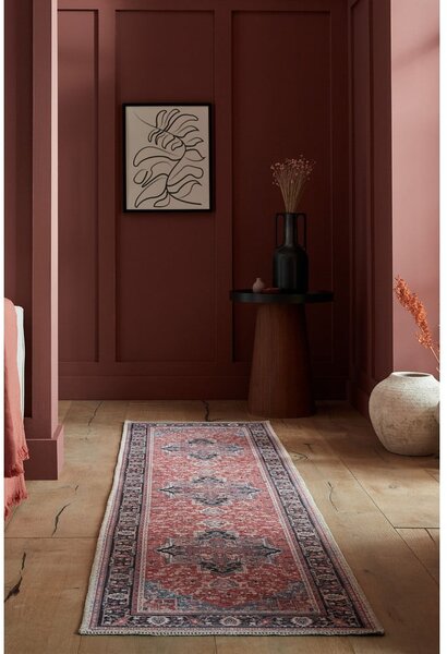 Vínovočervený umývateľný behúň s prímesou recyklovaných vlákien 60x230 cm Windsor – Flair Rugs