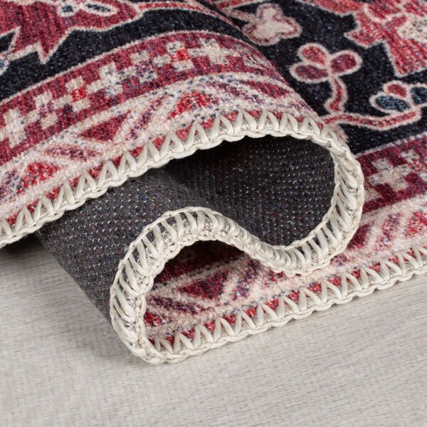 Vínovočervený umývateľný koberec s prímesou recyklovaných vlákien 80x150 cm Windsor – Flair Rugs