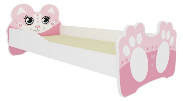 Detská posteľ BEAR + matrac, 160x80, ružová