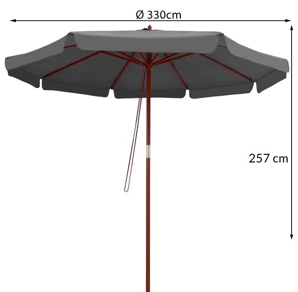 Záhradný slnečník Ø330 cm - antracit
