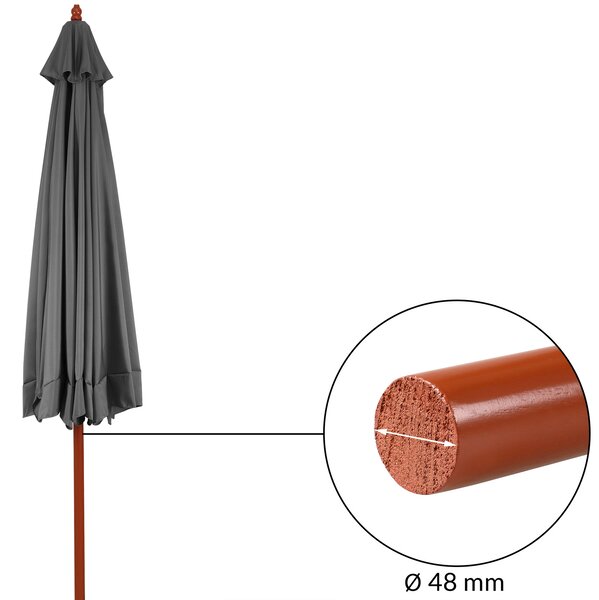 Záhradný slnečník Ø330 cm - antracit