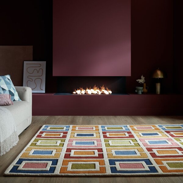 Ručne tkaný vlnený koberec 80x150 cm Retro Blocks – Flair Rugs