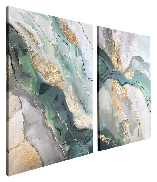 Obrazy s ručne maľovanými prvkami v súprave 2 ks 50x70 cm Aventurine – Styler