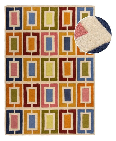 Ručne tkaný vlnený koberec 80x150 cm Retro Blocks – Flair Rugs
