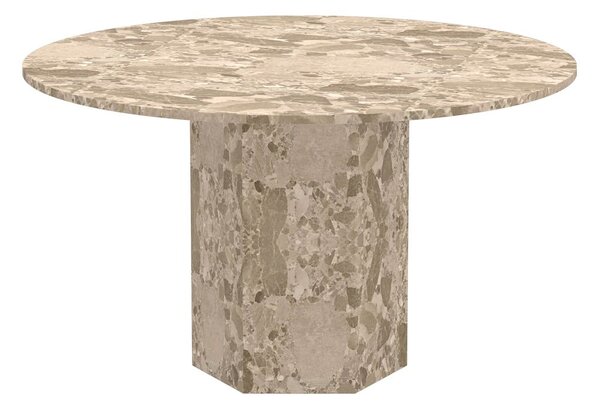 Svetlohnedý mramorový okrúhly jedálenský stôl ø 130 cm Naxos – Actona