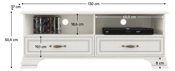 KONDELA RTV stolík 2s, woodline krem, TIFFY 14