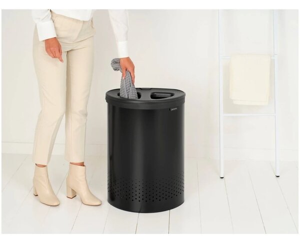 Biely kovový kôš na bielizeň 55 l Selector – Brabantia