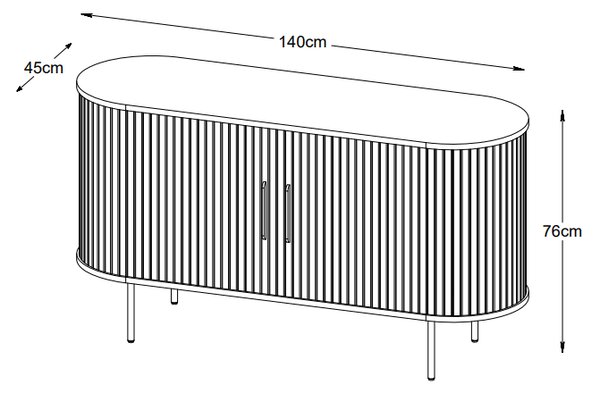 Dizajnová komoda Vasiliy 140 cm dymový dub