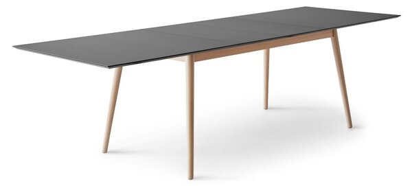 Rozkladací jedálenský stôl s čiernou doskou a prídavnou doskou 100x210 cm Meza – Hammel Furniture
