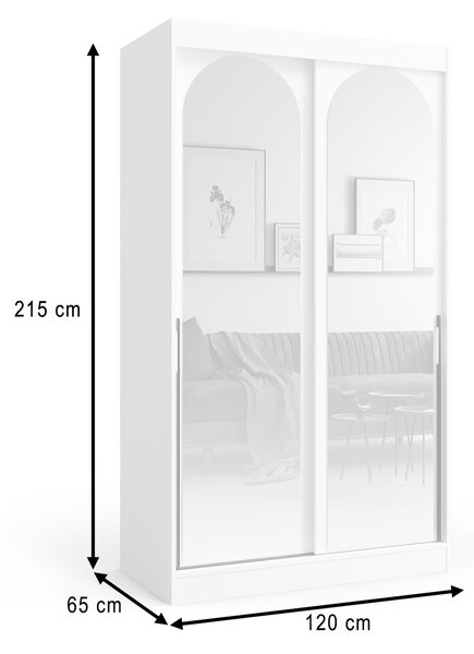 Šatníková skriňa Modin 120x215x65 - biela