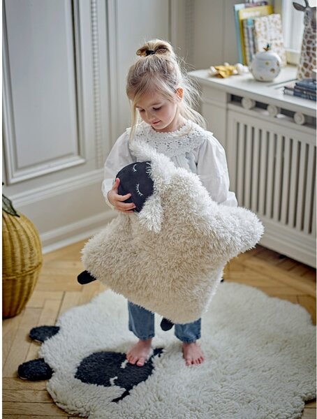 Biely vlnený detský koberec ø 84 cm Dolly – Bloomingville Mini