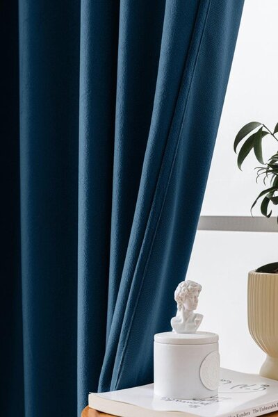 Petrolejový zatemňovací záves VELVET 140x270 cm Zavesenie: Riasiaca páska