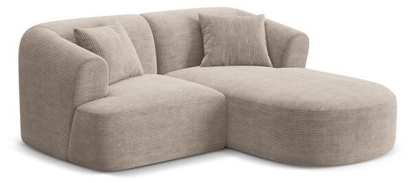 Svetlohnedá menčestrová rohová pohovka (pravý roh/s leňoškou) Campi – Cosmopolitan Design