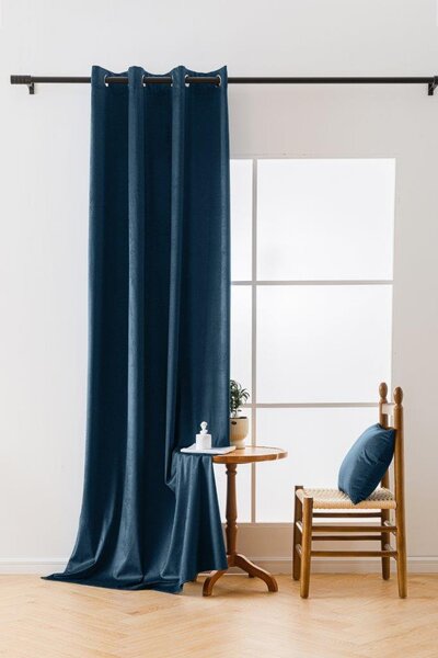 Petrolejový zatemňovací záves VELVET 140x270 cm Zavesenie: Riasiaca páska