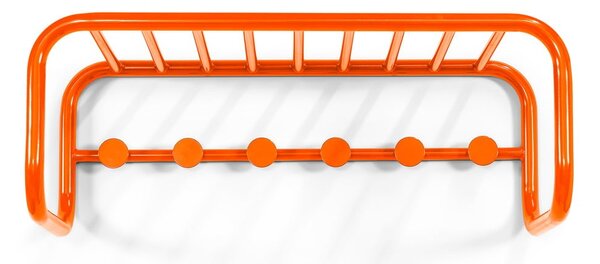 Oranžový kovový nástenný vešiak s poličkou 72 cm Retro – Spinder Design
