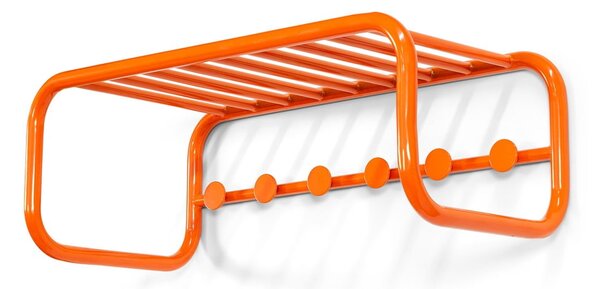 Oranžový kovový nástenný vešiak s poličkou 72 cm Retro – Spinder Design