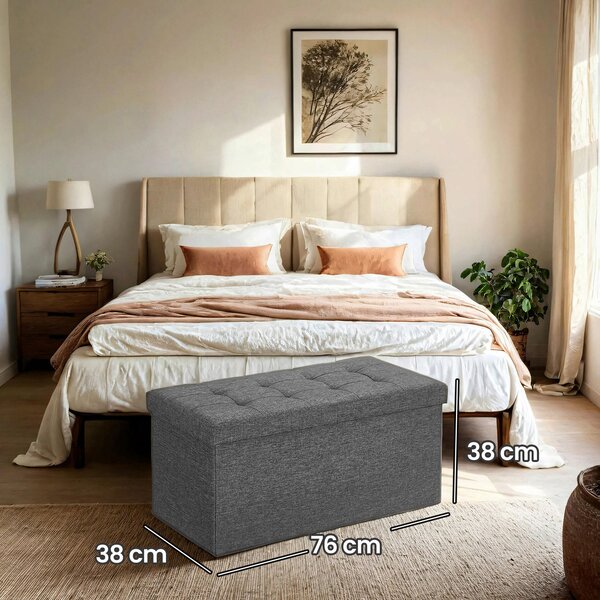 ÚLOŽNÝ BOX NA SEDENIE, textil, kompozitné drevo, 76/38/38 cm - Kreslá, Online Only