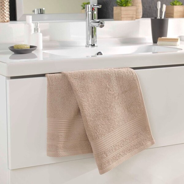 Béžový froté bavlnený uterák 50x90 cm Tendresse – douceur d'intérieur