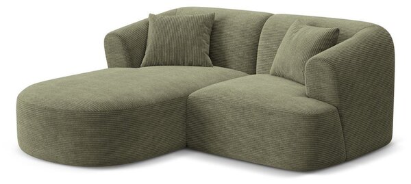 Zelená menčestrová rohová pohovka (ľavý roh/s leňoškou) Campi – Cosmopolitan Design