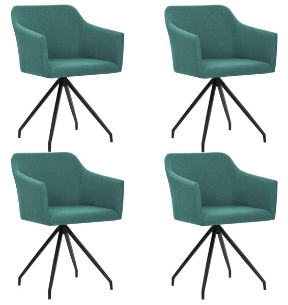 Otočné jedálenské stoličky 4 ks zelené látkové