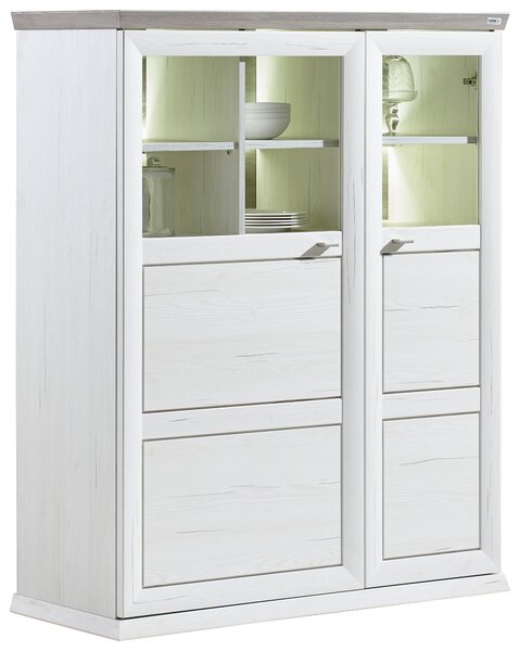 VYSOKÁ KOMODA, sivá, biela, 110,2/134,3/43 cm Hom`in - Komody