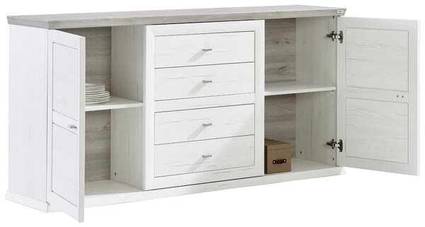 ŠIROKÁ KOMODA, sivá, biela, 180/89/43 cm Hom`in - Komody
