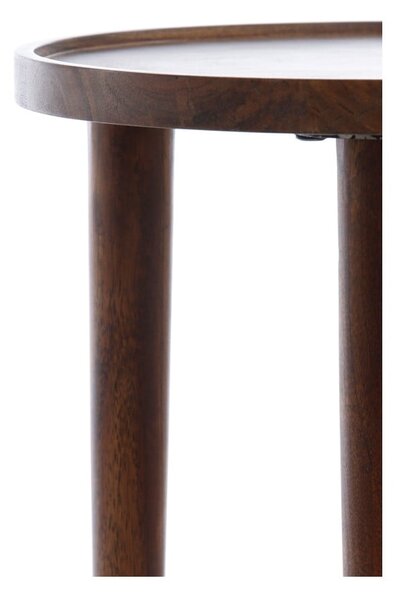 Okrúhly odkladací stolík z masívu akácie ø 49 cm Qiano – Light & Living