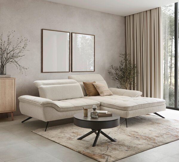 ROHOVÁ SEDAČKA, textil, béžová Stylife - Sedačky
