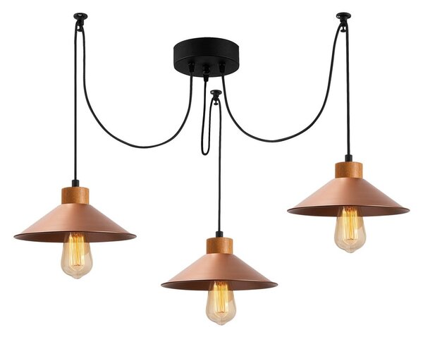 Závesné svietidlo v medenej farbe s kovovým tienidlom ø 114 cm Manavgat – Opviq lights