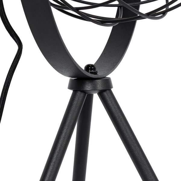 Priemyselná trojnohá stolná lampa čierna nastaviteľná - Hanze