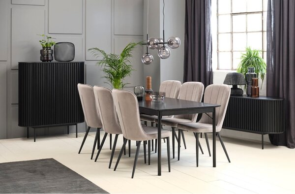 Čierny jedálenský stôl 95x180 cm Savona – Unique Furniture