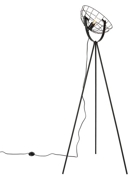 Industriálna stojanová lampa na statív čierna 35 cm nastaviteľná - Hanze