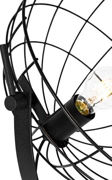 Priemyselná stojaca lampa čierna 35 cm nastaviteľná - Hanze