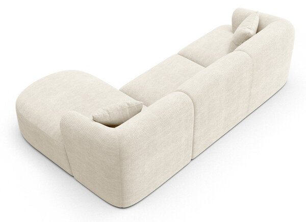 Béžová menčestrová rohová pohovka (pravý roh/s leňoškou) Campi – Cosmopolitan Design