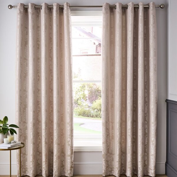 Béžové damaškové závesy v súprave 2 ks 229x229 cm Damask Jacquard – Catherine Lansfield