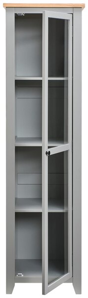 VITRÍNA, dub, borovica, sivá, číra, prírodná farba, 56/200/43 cm MID.YOU - Sklenené vitríny, Online Only