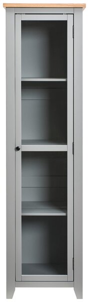 VITRÍNA, dub, borovica, sivá, číra, prírodná farba, 56/200/43 cm MID.YOU - Sklenené vitríny, Online Only